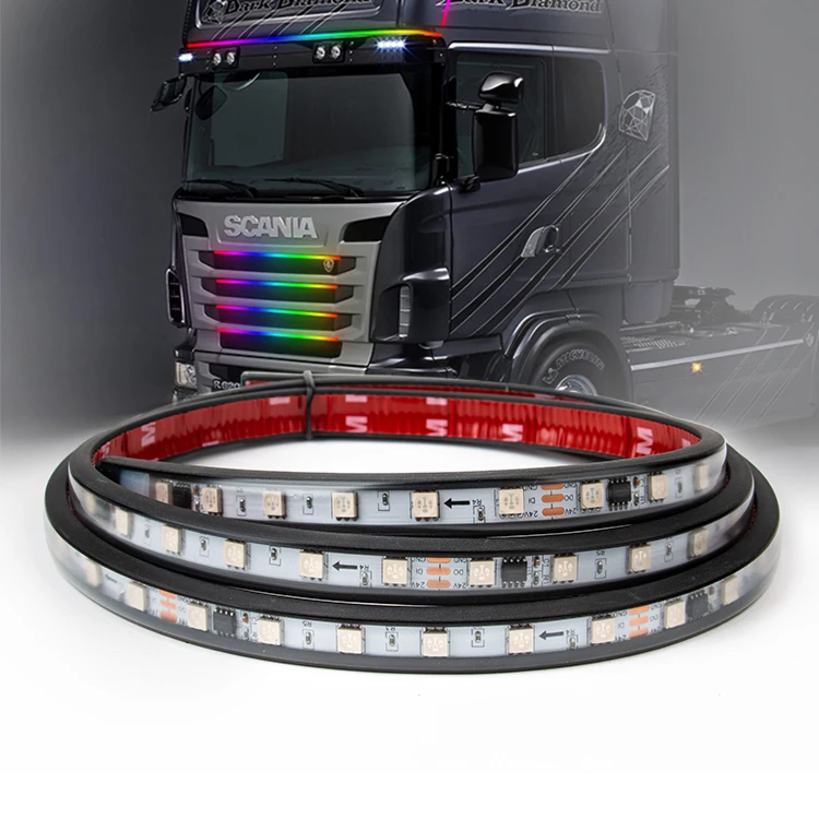 Others Car Light Accessories RGB 24V LED Strip light Car Led Decoration strobe warning Truck Side Neon Light