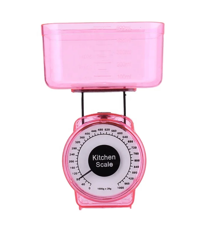 1kg mechanical kitchen scale Gift Gram Kitchen Scale Mini spring scale with plastic basin