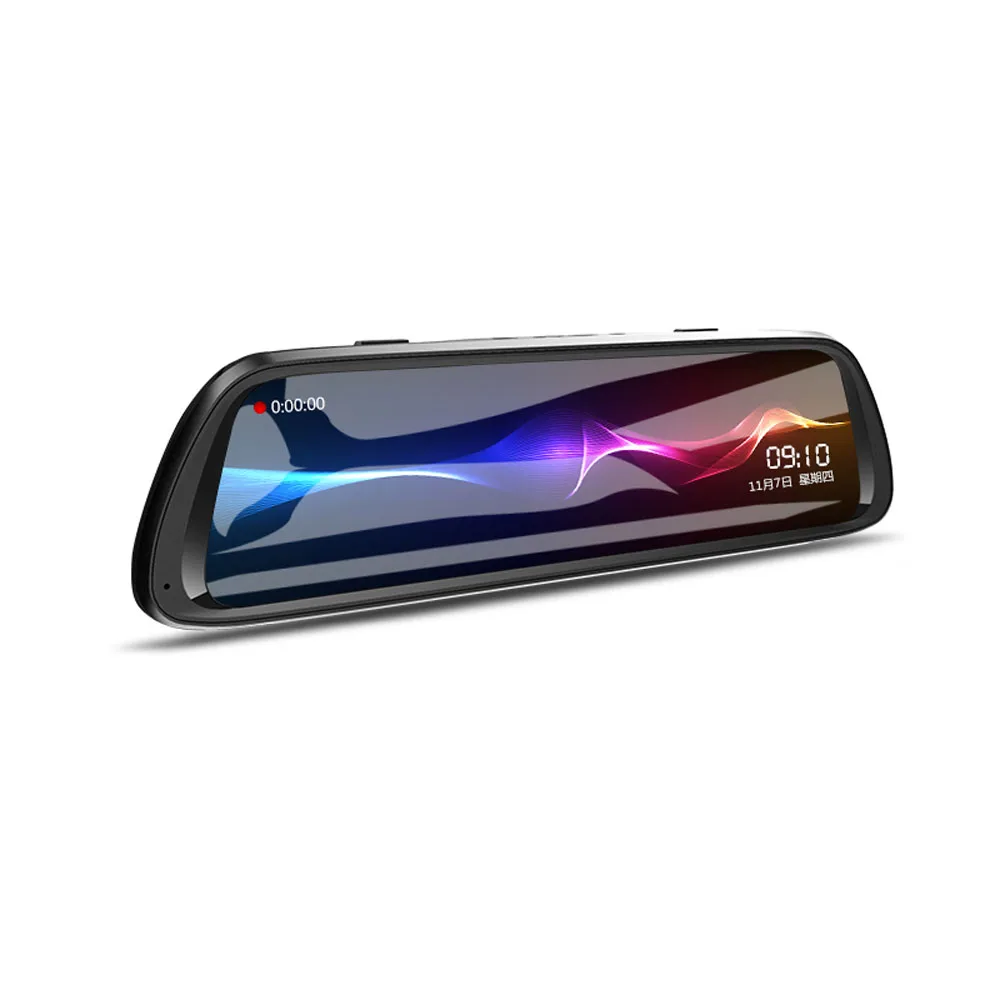 Full HD 1080p Автомобильный видеорегистратор 170 с широкоугольным объективом углом обзора 10-дюймовый экран матрицей IPS Двойная камера зеркало чёрный ящик для
