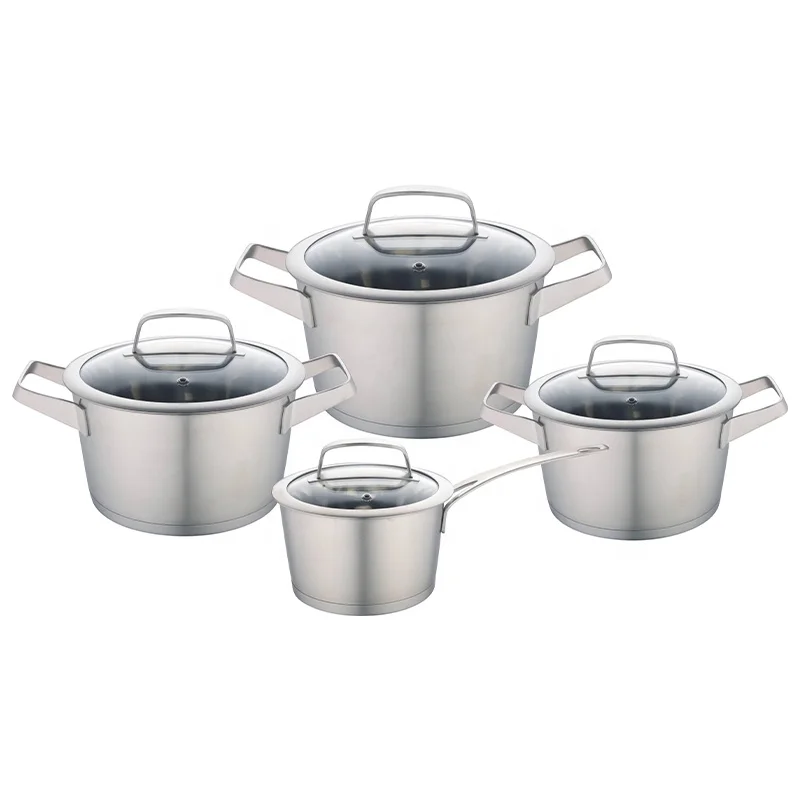 Europe hot sell straight shape cookware set stainless steel handle