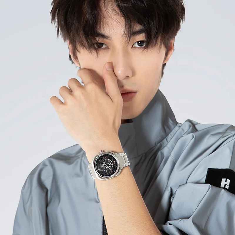 Luxury 304 stainless steel watch skeleton design square style dial sapphire glass automatic mechanical watch for men