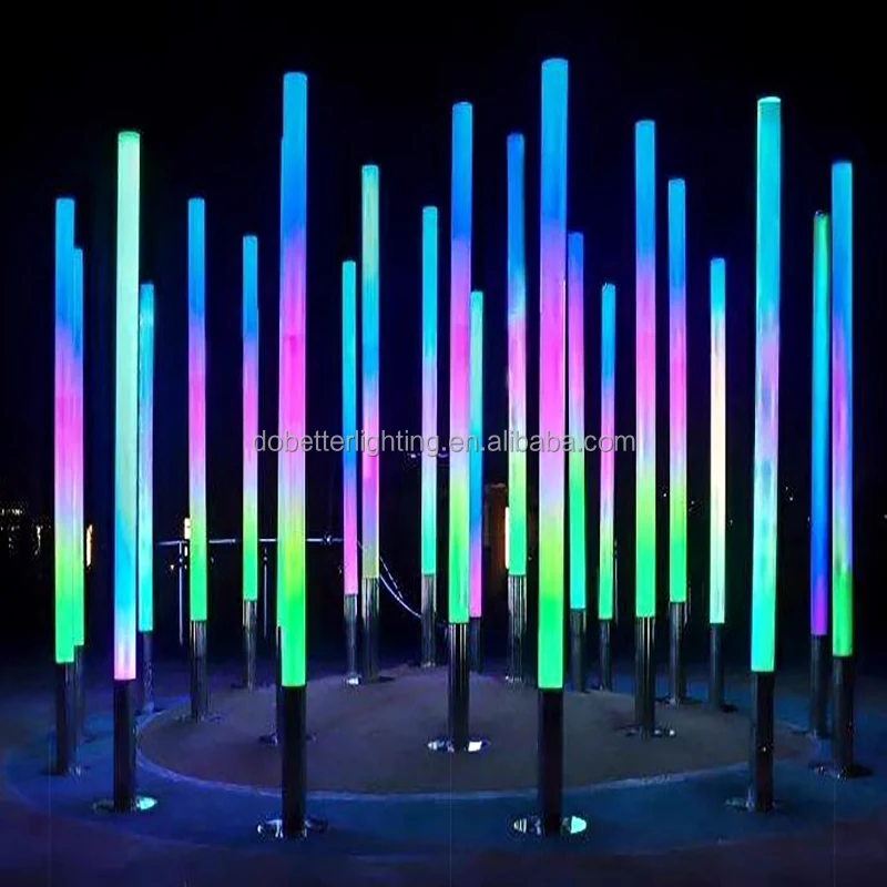360 View 3D led tube RGB milkly  5CM 10CM 15CM diameter  DMX 1M 2M Length RGB  interactive Outdoor Dj Stage Lights Party Tube