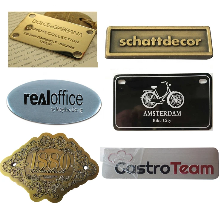 Factory Custom Engraved Logo Antique Copper Brass Room House Nameplate Metal Label Name Plates Tag for Office Door Furniture