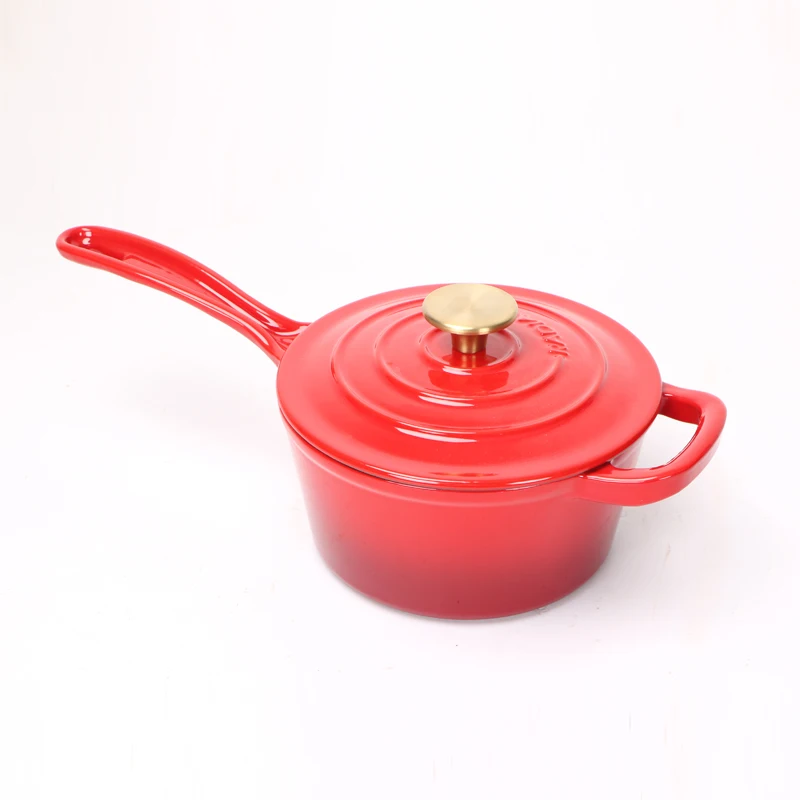 Induction Cooker Compatible Chinese Style Cast Iron Pot Set with Lid Portable Hot Pot Steel Milk Pot round Pattern for Soup Stew