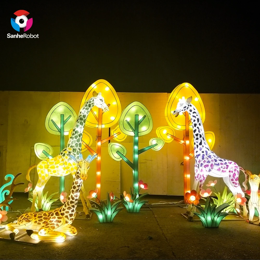 Festival Traditional Nylon Chinese Animal Giraffes Lantern