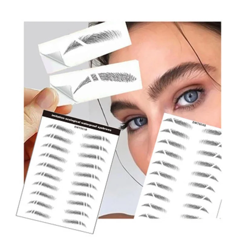 Ecological Bionic Eyebrows 6D Water-based Hair-liked Simulation Eyebrow Stickers Waterproof Lasting Eyebrow Templates Cosmetics