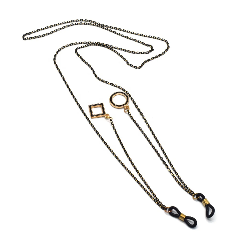 Eyewear Accessories metal jewelry black hollow bat pendant sunglasses chains anti-slip necklace lanyard face masking strap chain