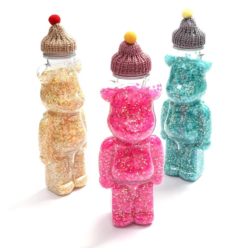 Wholesale jelly rhinestones bulk 4MM bear Flat Back Resin Rhinestone Nail Stone Colorful DIY Handmade Mugs Decoration