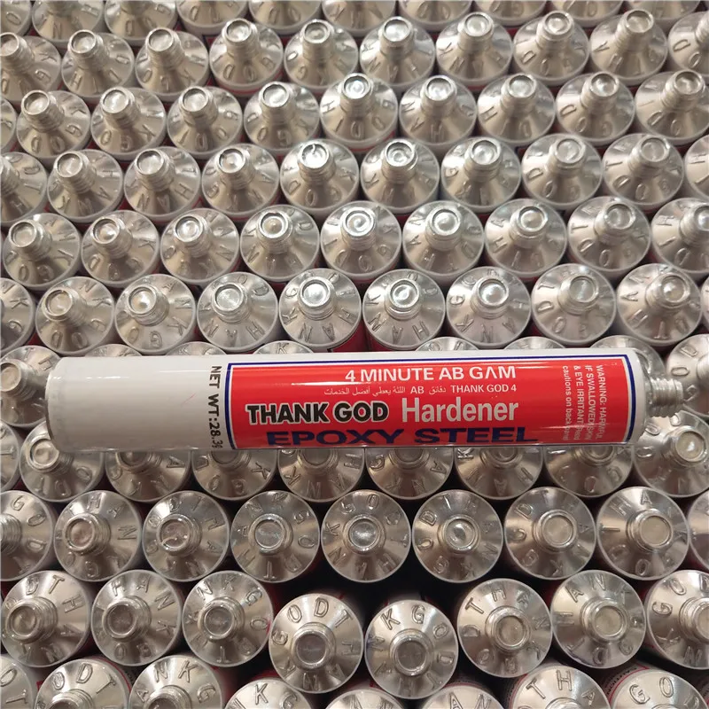Embossing Logo Aluminum Tube Packing Bottom Filling AB Glue Sealant Aluminum Tube 50ml