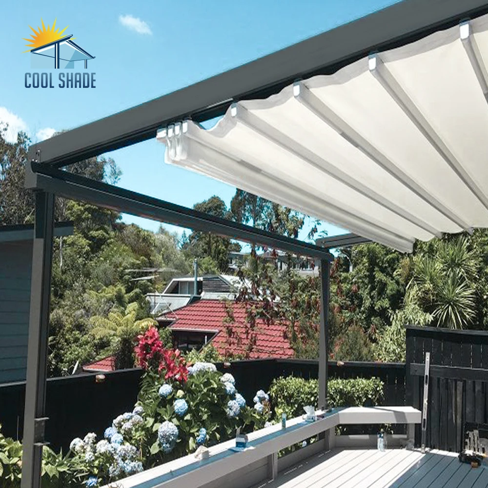 Open and Closed Shade Electric Retractable Roof Pergola Patio Waterproof Gazebo Pergola Aluminum Outdoor Metal Arbours