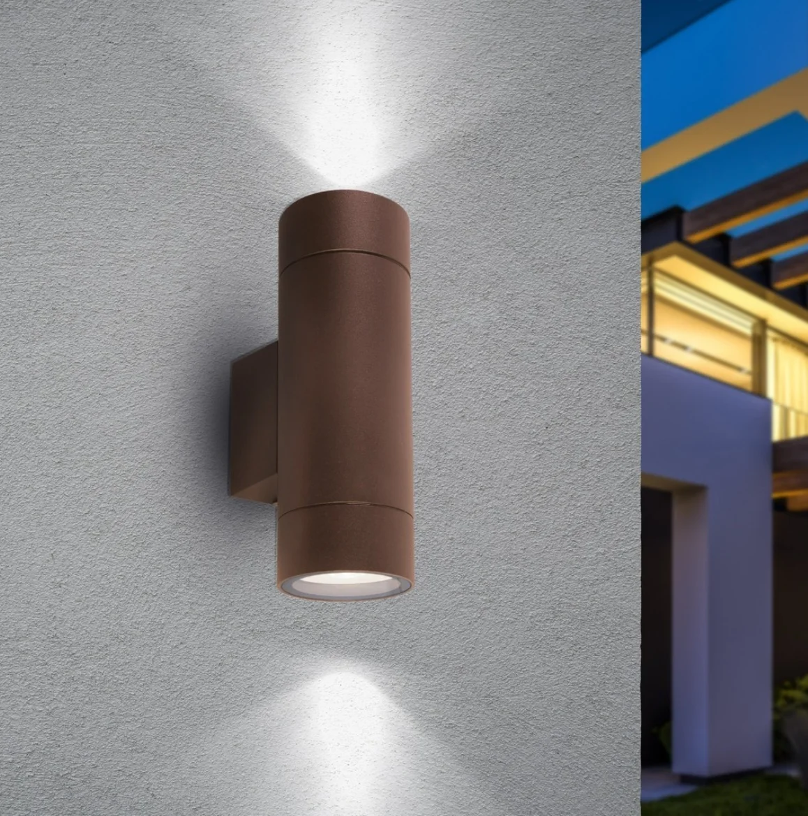 Mini 60mm diameter Stainless Steel pipe tube lamp with glass diffuser Black Silver Gold White GU10 2*35W for decorate the Garden