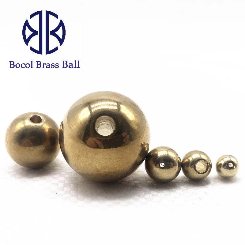 Твердый латунный шар и медный шар с отверстием для сверления и резьбой
