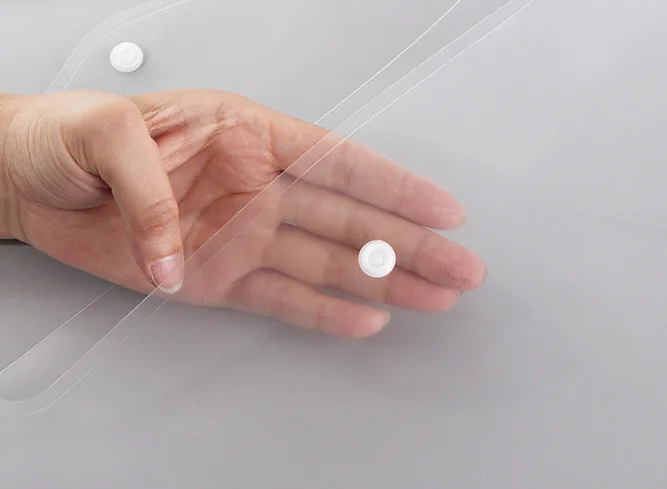 Clear Reusable Plastic Envelopes With Snap Closure PP Plastic Document Holders A4