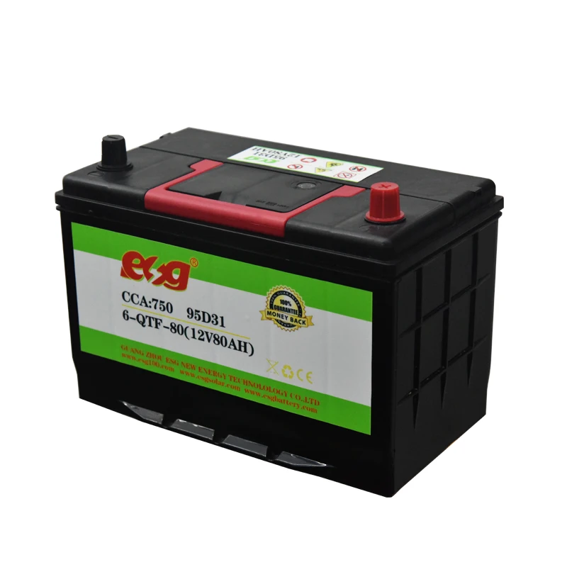 Maintenance Free 80AH Hot Selling Rechargeable Battery Start Stop Auto Car Batteries