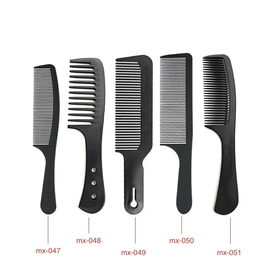 Black Straight Hair Antistatic Combs Salon Hairdressing Carbon Fiber Comb For Barber Hair Cutting