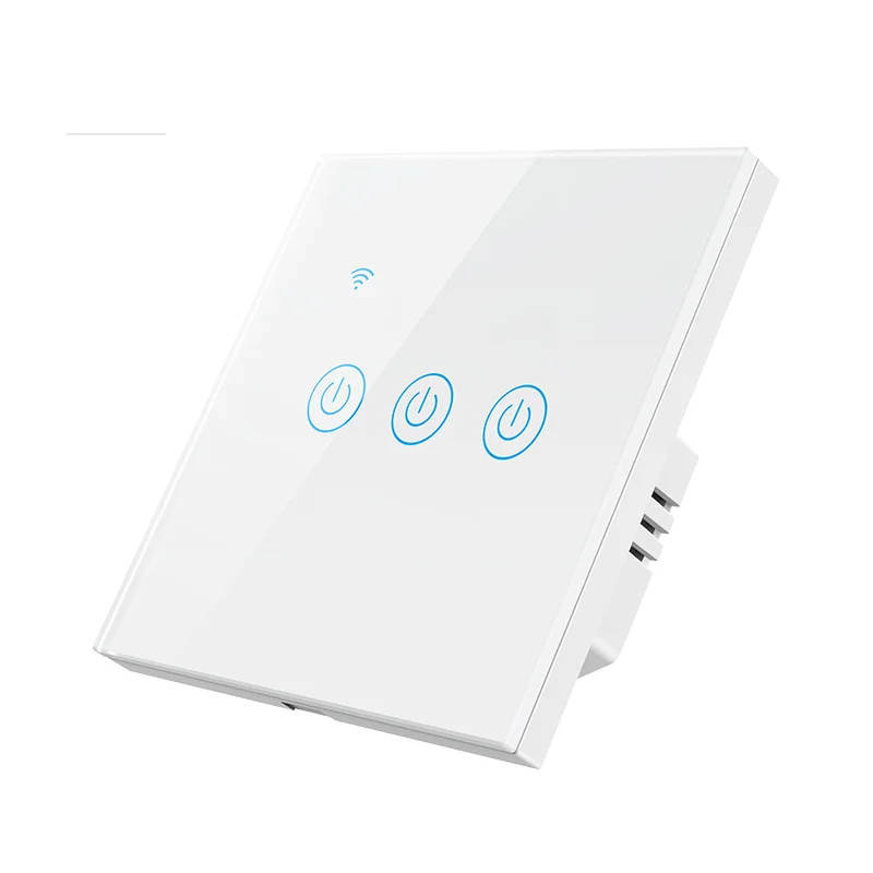 EU Standard Smart Wifi Light Switch Glass Panel Wifi Wall Light Smart Touch Switch