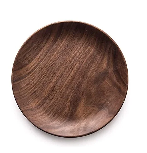 natural rustic wooden serving use and eating use wood plate at best and affordable price home kitchen table use