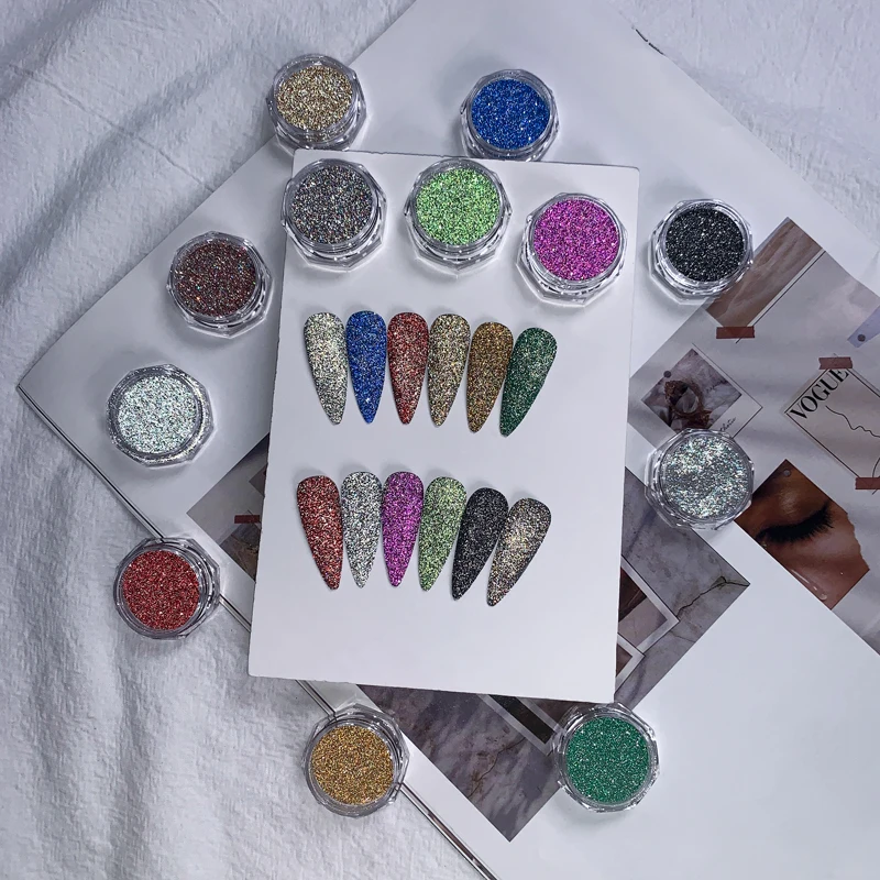 Wholesale bulk reflective glitter powder solvent resistant glitters diamond powder nail glitter powder