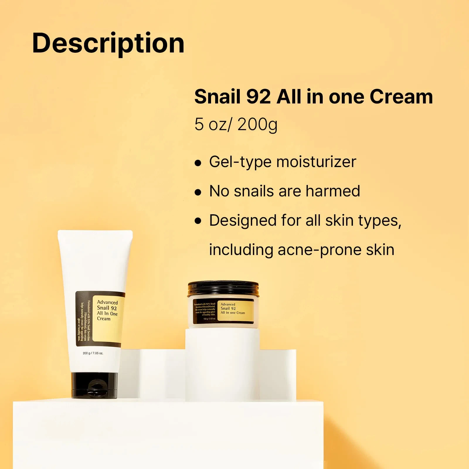 Beauty Private Label Advanced Snail 92 All In One Cream Long-Lasting Hydrating Anti-Acne Repairing Snail Cream