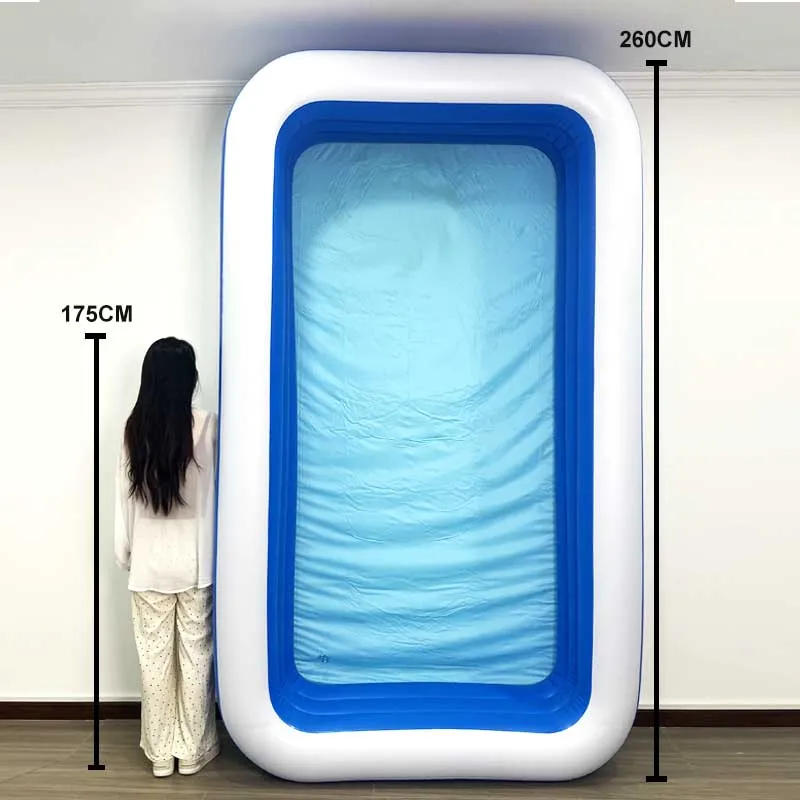 Eco-friendly PVC white and blue floating water pool for indoor and outdoor use
