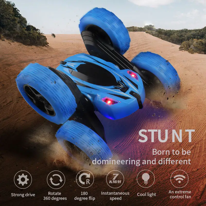 SINC002 Ferngesteuertes Auto 360 Degree Friction Cars Radio Control Vehicle Rotating Light Toy Led 4Wd Rc Stunt Car Double Side