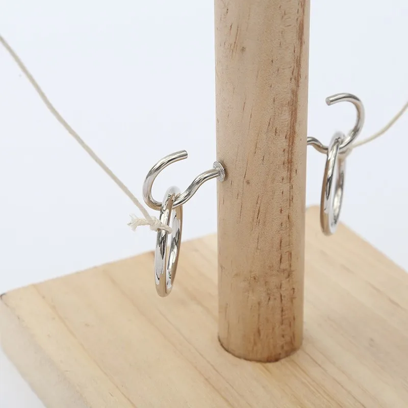 Wooden Ring Toss Games for Adults Yard Games Patio Decor Outdoor Indoor Wooden Hook and Ring Game for Bars Home Party