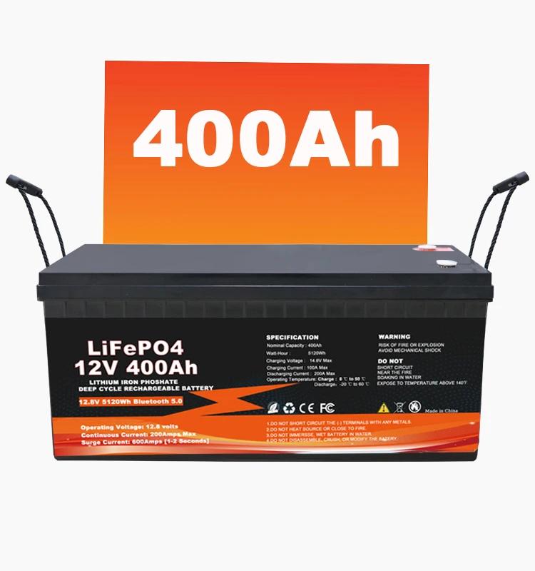 EU Stock Wholesale  LiFePo4 Battery 12v 50AH 100Ah 200Ah 400Ah  Bluetooth IP65 Waterproof Deep Cycles Rechargeable Solar Battery