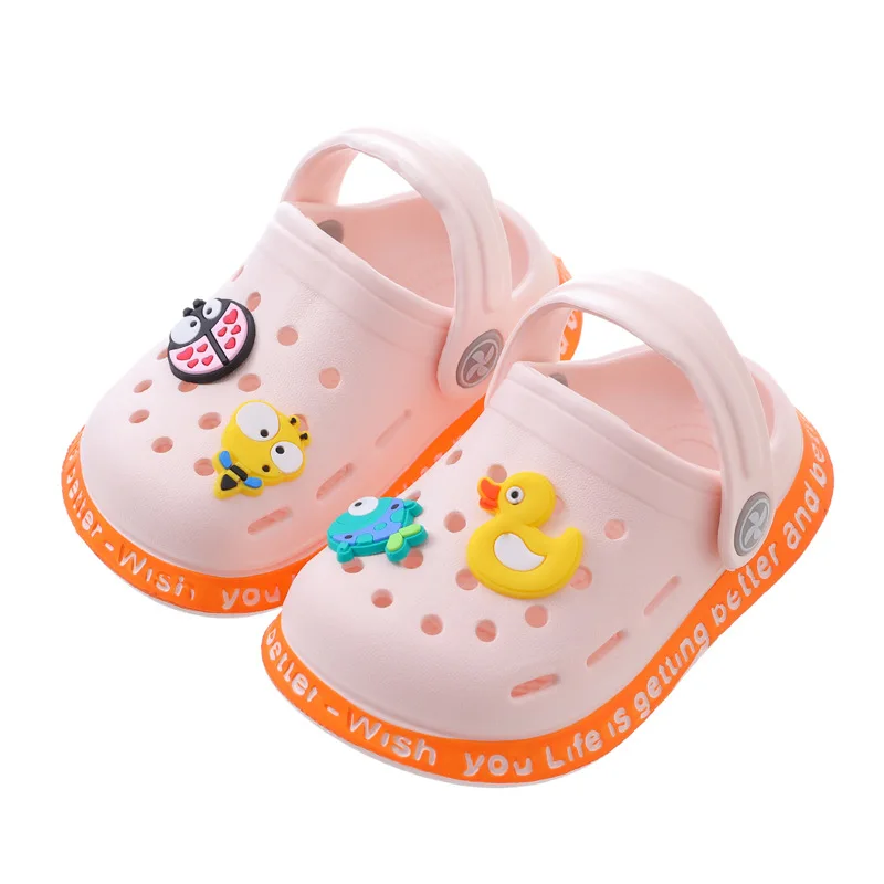 Wholesale summer children cute duck cartoon indoor slippers kids anti-slip beach sandal