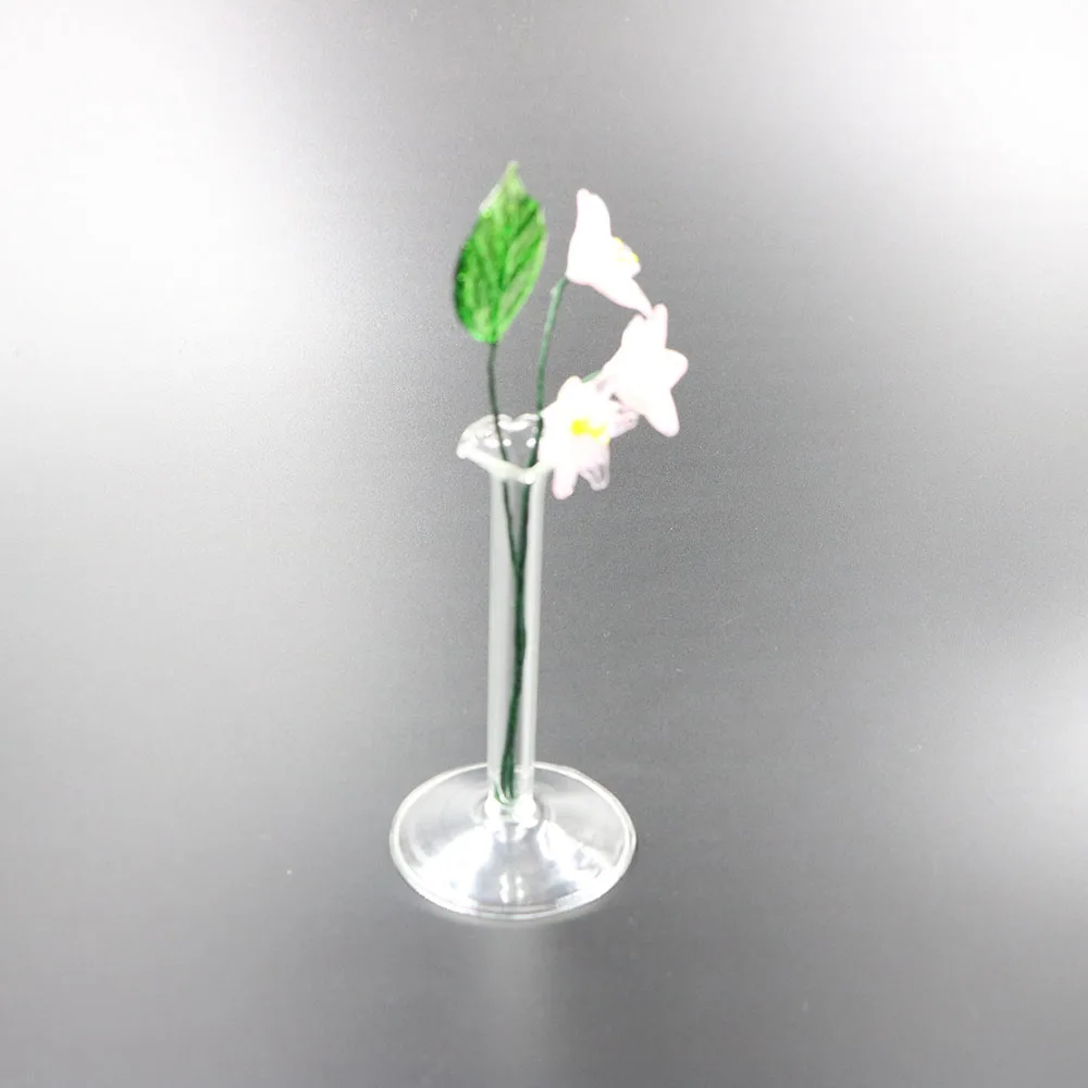 Wholesale  Handmade lampwork borosilicate glass plant vase transparent glass clear vase for flowers