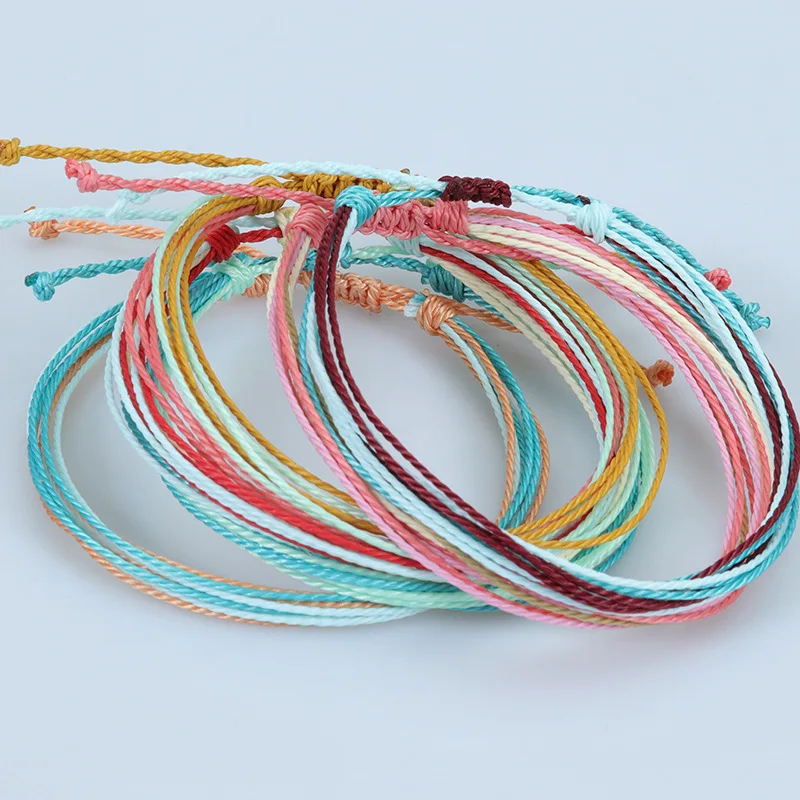 Bohemian Style Waterproof Waxed Wire Braided Anklet Bracelet