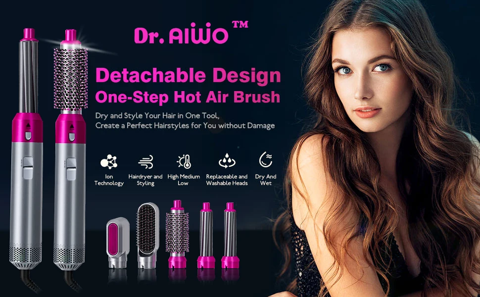 Выпрямитель для волос AIWO 5 в 1, профессиональный утюжок для волос, многофункциональные инструменты для укладки, выпрямитель, Фен