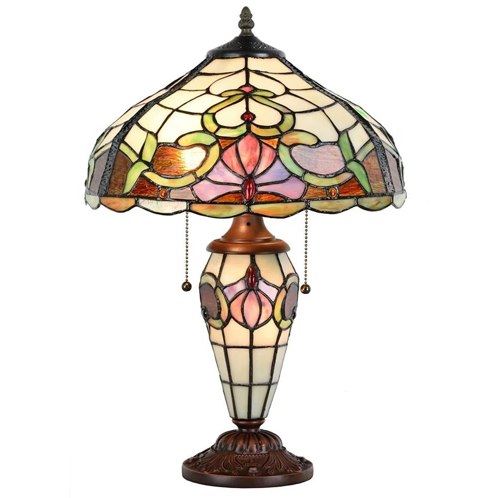 TFT-8030 Victorian Double Lit Stained Glass Home Decor Lighting tifany lamps