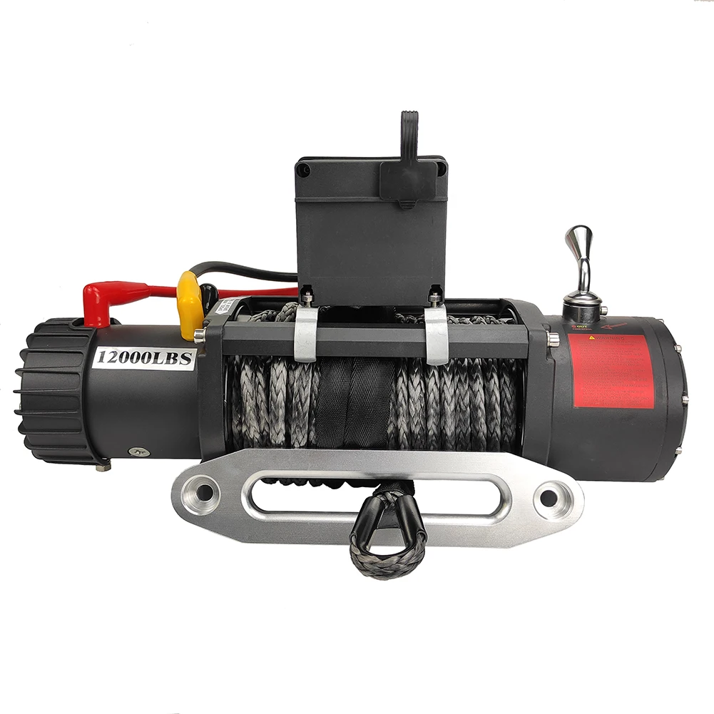 Hando 12000lbs electric winch 12v/24v with synthetic rope for Recovery