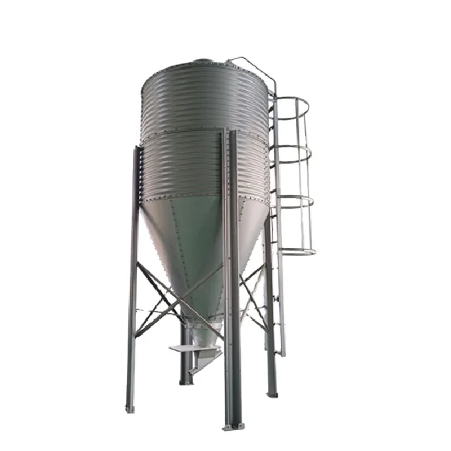 Factory direct sale loading bulk grain storage steel poultry feed silo for husbandry chicken house feeding system