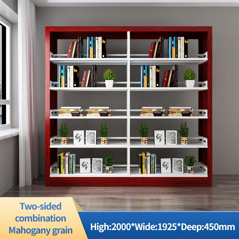 Fashionable Metal Double Face Bookcases Portable Book Shelf