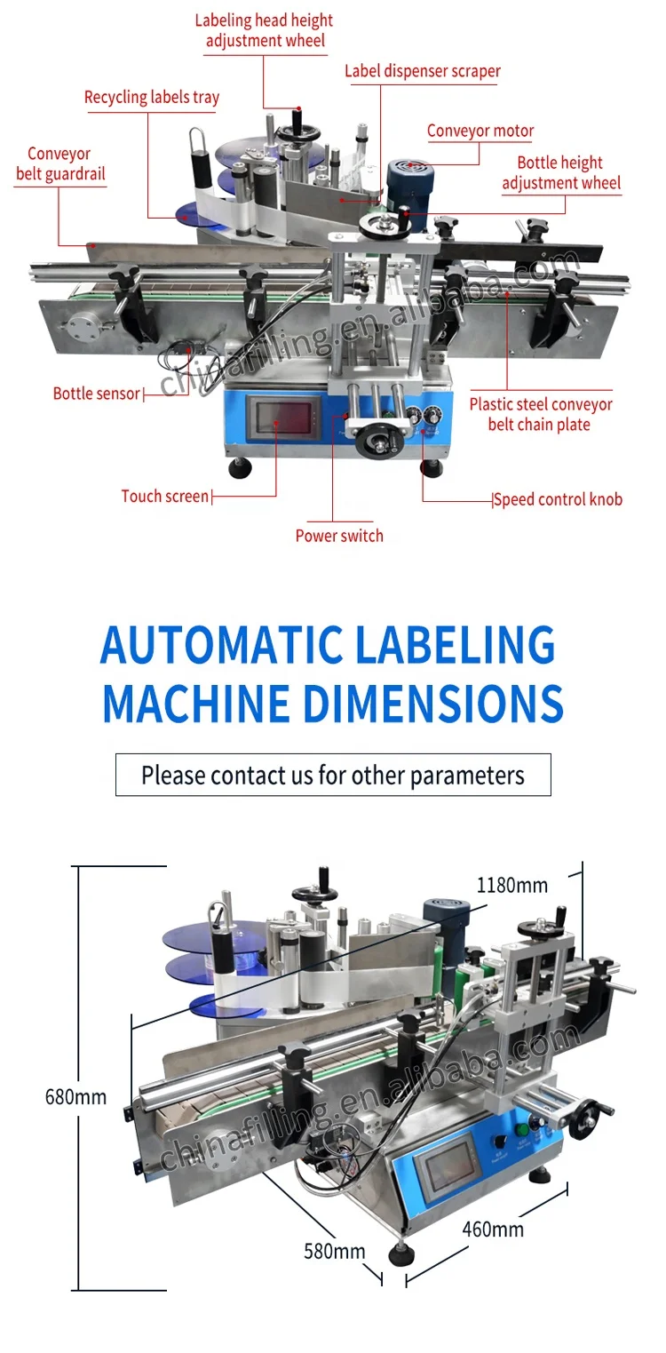 Promotional Auto Desktop Aloe Vera Protein Powder Pharma Round Bottle Self Adhesive Labeling Machine