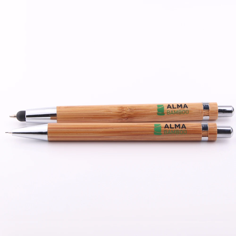 Customized logo eco friendly bamboo pen and pencil bamboo pen set bamboo pen and pencil sets