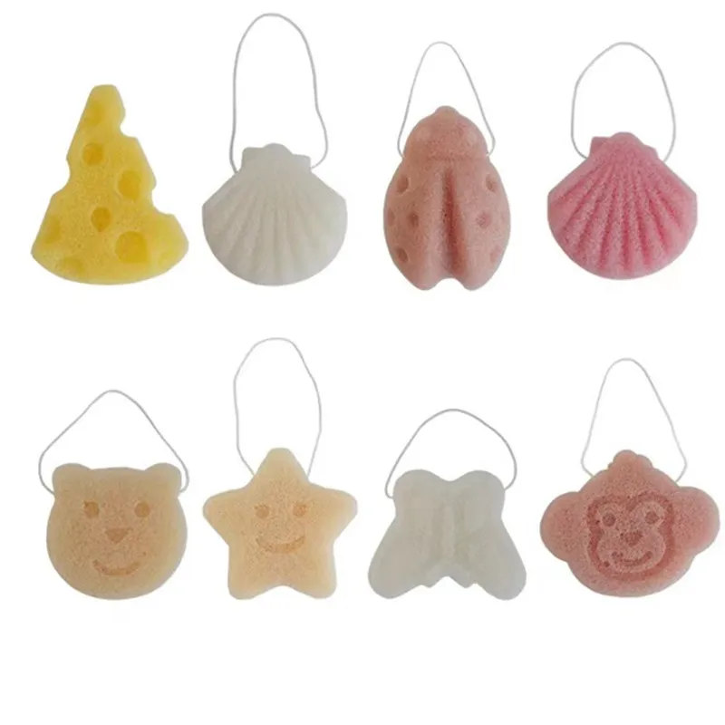 Hot Wholesale 100% Natural Konjac Facial Wash Cleaning Konjac Beauty Sponge with custom packaging