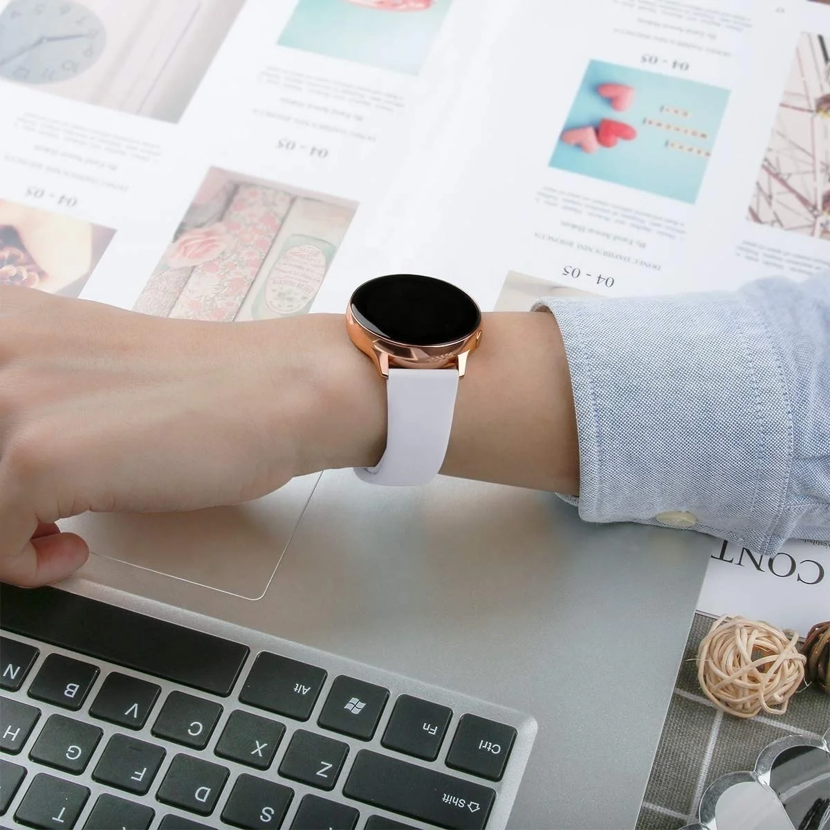 Ремешок силиконовый для наручных часов резиновый спортивный браслет Samsung Galaxy Watch 3 Active Active2 Gear S3 S2 20 мм 22