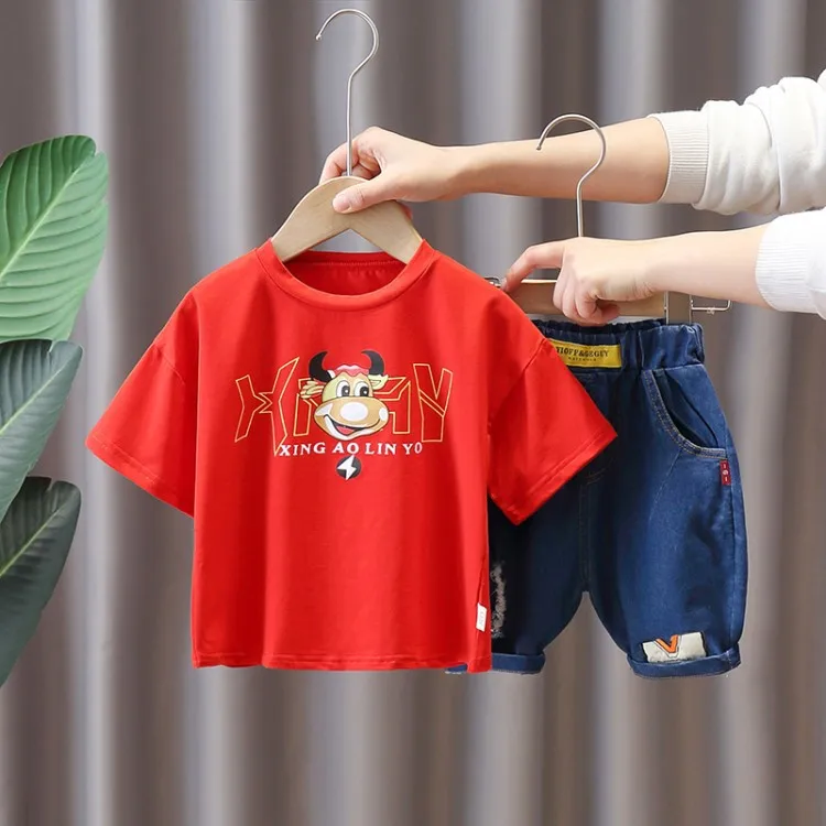 Летняя мультяшная хлопковая детская одежда, комплекты одежды для мальчиков, Детские комплекты одежды из 2 предметов