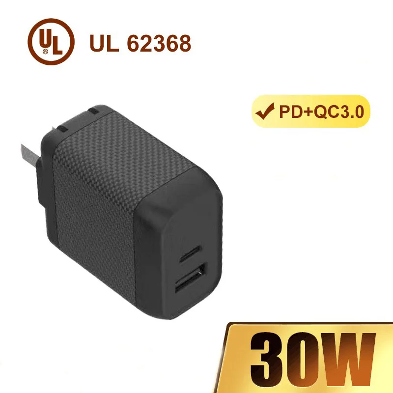 Оптовая продажа новинка сертификация Qc 3 0 Pd 30 Вт подходит для телефона двойной порт A C складное зарядное устройство