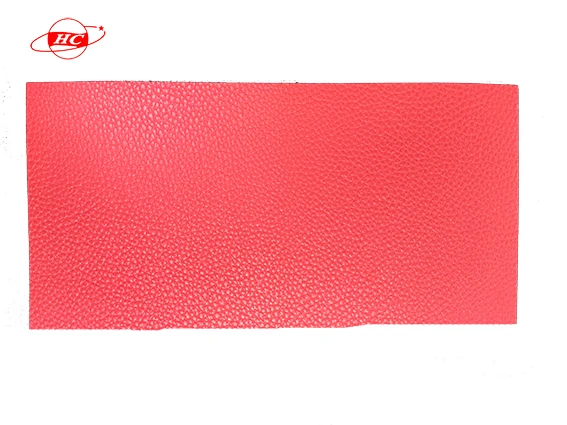 PVC leather for placemat, label, mouse pad,  Lychee pattern customized 1.7mm leather Double-sided two- color leather