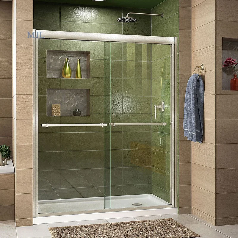 Apartment interior bathtub tempered sliding shower room glass door with enclosure kit