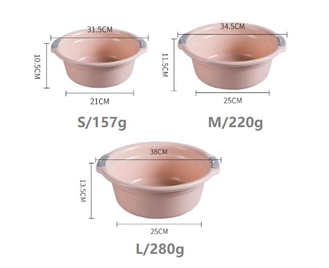 Cute Round PP Plastic Washbasin Hair Hand Wash Basin Three Size Washbowl