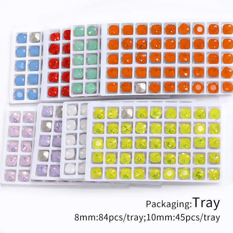 AWCushion crystal 8mm Glass Opal color for jewelry making jewelry for women and garment  processing accessories glass rhinestone