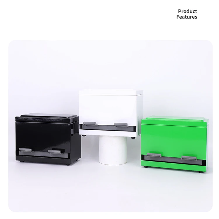 Pencil Dispenser for Classroom Office Stainless Steel Holder Easy-Push Tabs Non-Slip Rubber Feet Metal Container for 200 Pencils