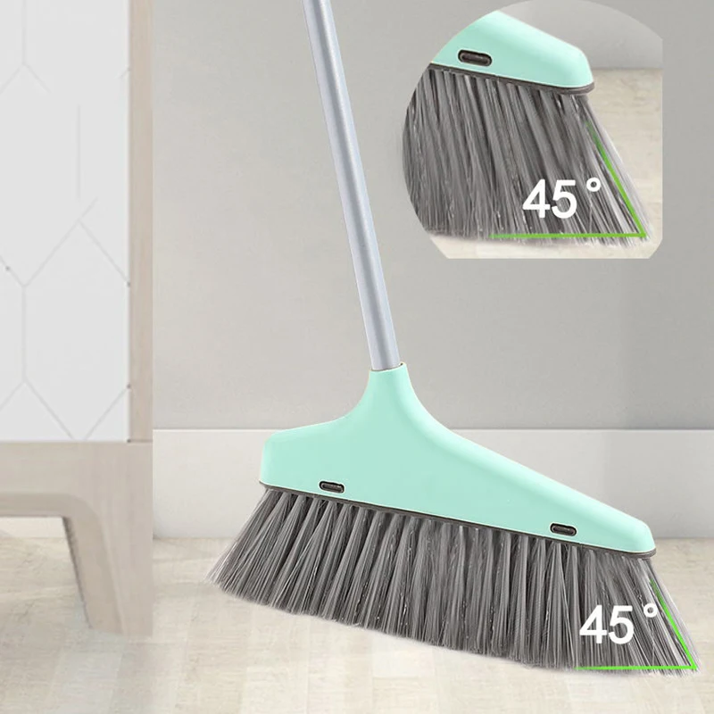 Home Cleaning Sweeper Upright Standing Broom and Dust Pan Brush Long Handle Plastic Broom and Dustpan Set