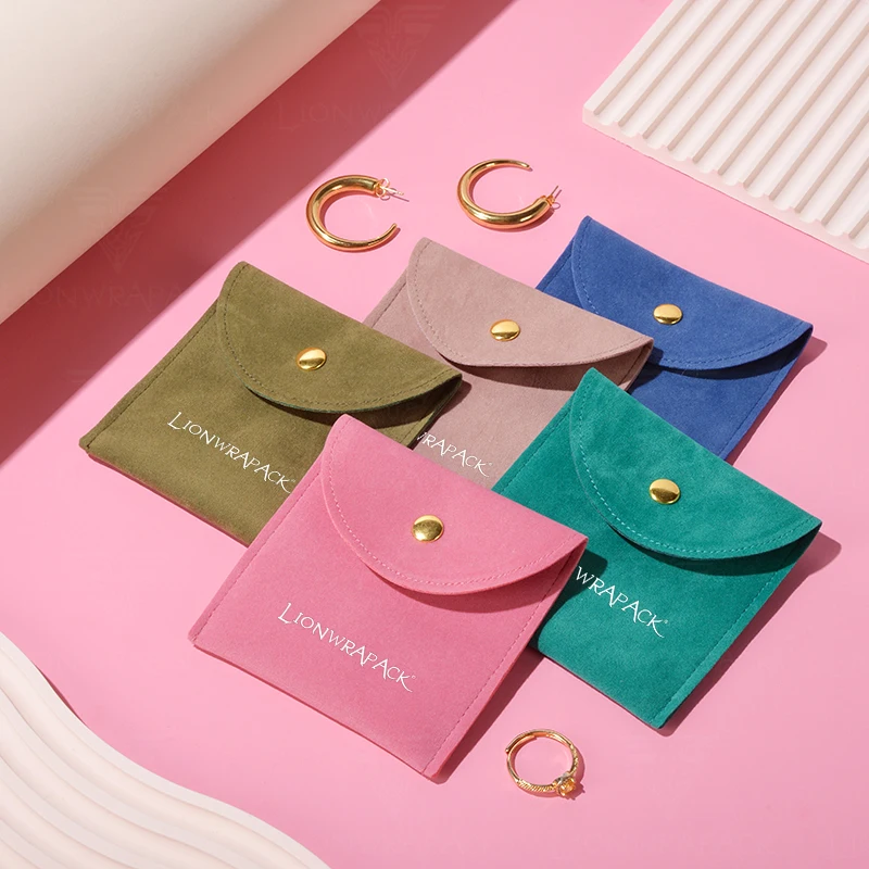 Lionwrapack Wholesale OEM Custom Printed Microfiber cotton Gift Necklace Jewelry Packaging Bag Pouch