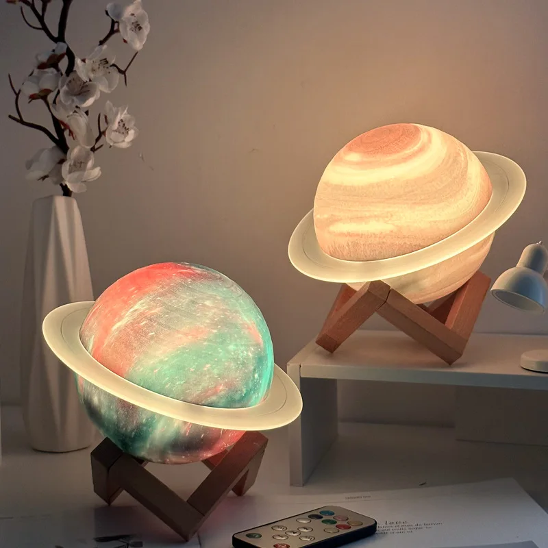 Desktop creative gift Saturn Ring Bluetooth Planet light decoration led table desk lamp with remote and speaker