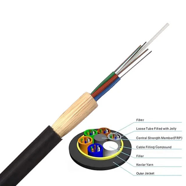 Outdoor Aerial  Self-supporting  All dielectric Optical Fiber Cable  ADSS  PE /AT Single Jacket  100m Span 24 core ADSS cable
